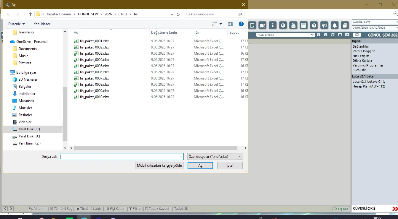 Windows dosya seçme penceresi